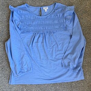 J. Crew Long Sleeve smocked knit Top Ladies XXL